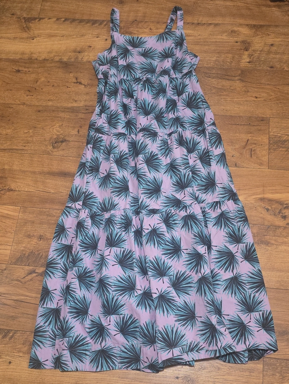 dip Pink Sundress with Green Palm Print